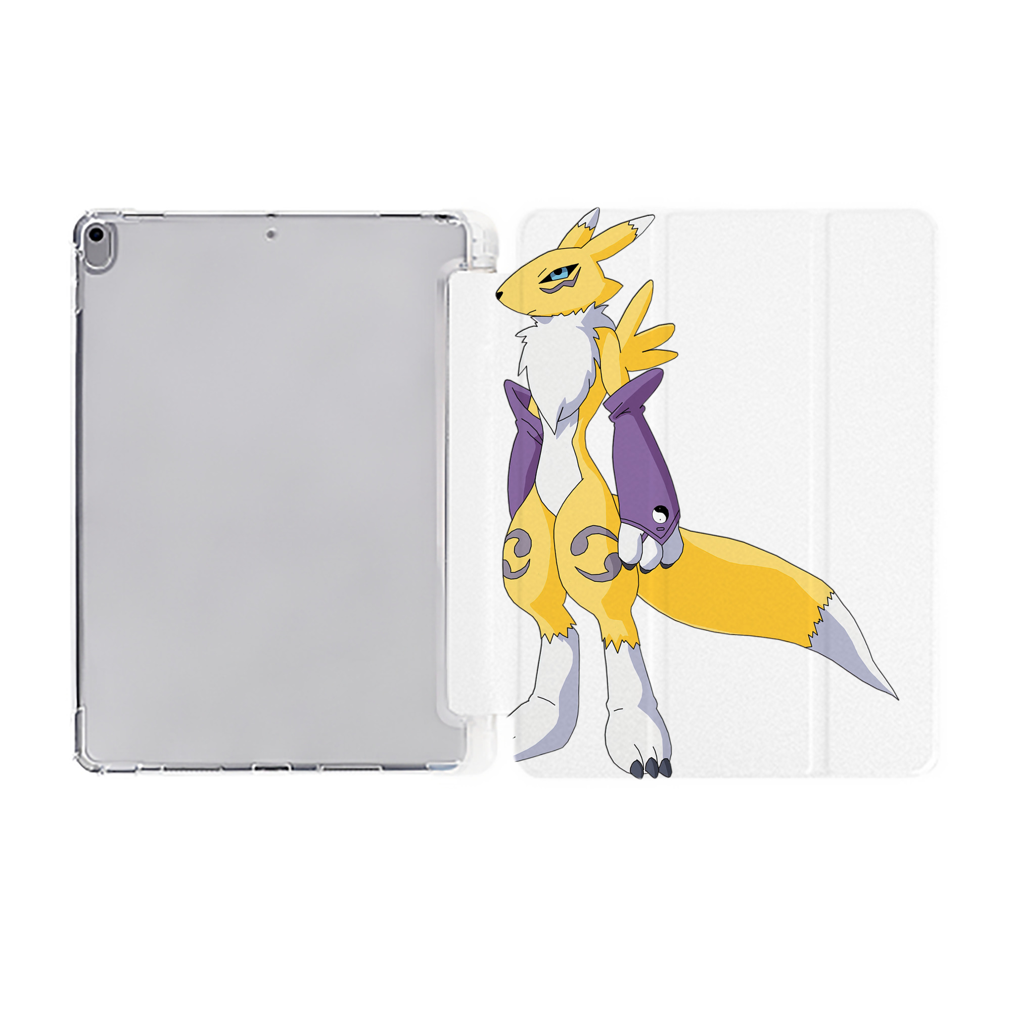 （画像用） Digimon デジタルモンスター/デジモン IPad ケース ペン収納付き 三つ折りスタンド PUレザー×シリコン 対応機種9.5/10.5/10.9インチ